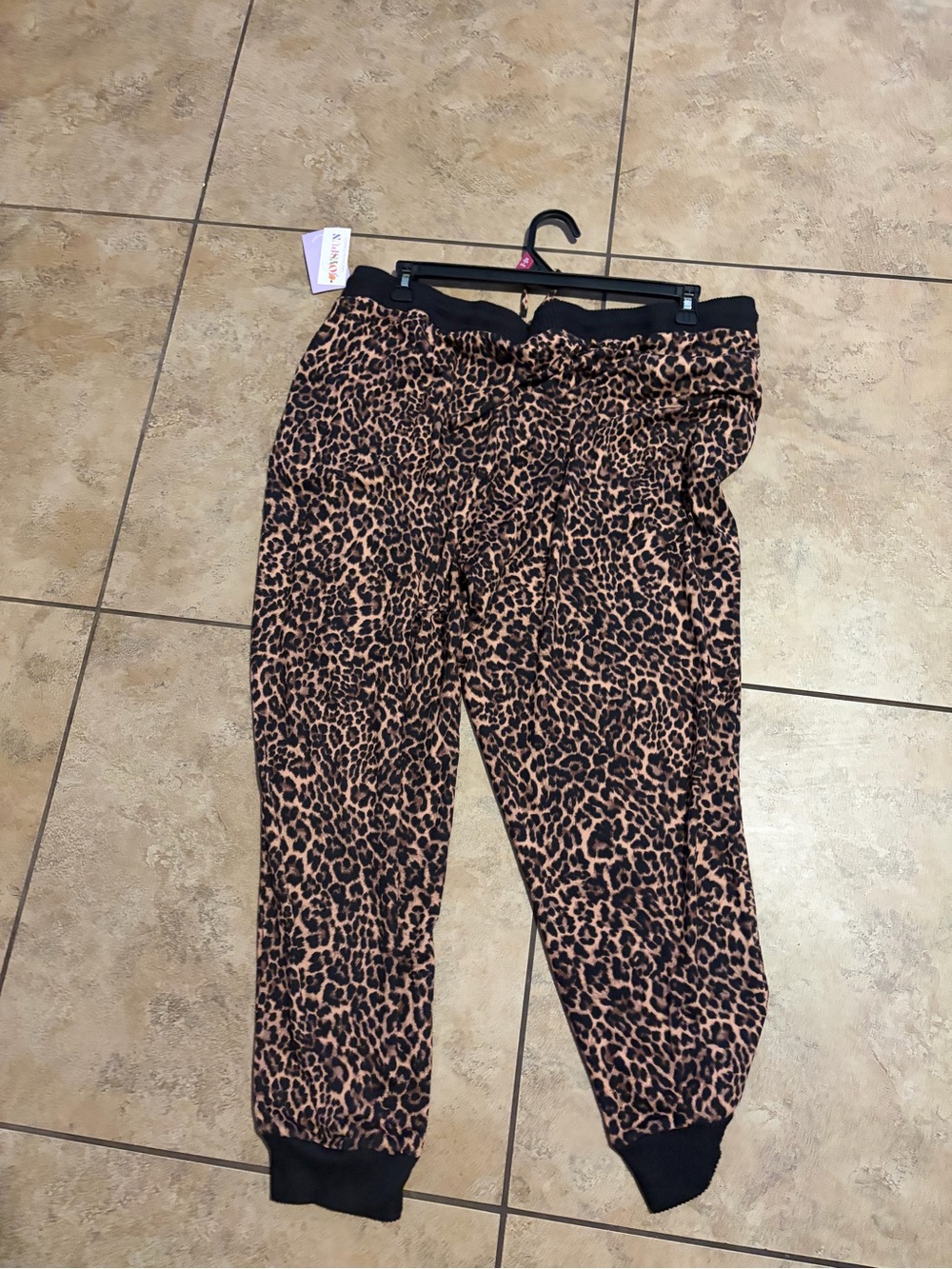 Leopard Print Women’s Pajama Joggers - Black & Brown